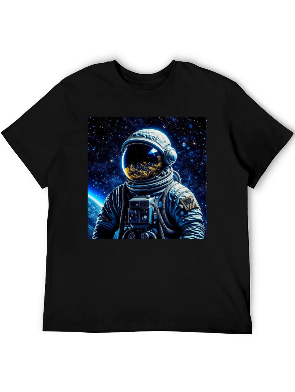 Astronaut Galaxy Graphic Black T-Shirt
