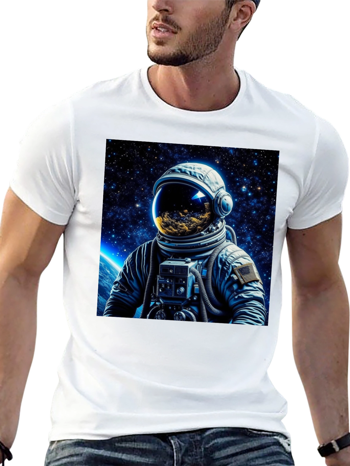 Astronaut Galaxy Graphic Black T-Shirt