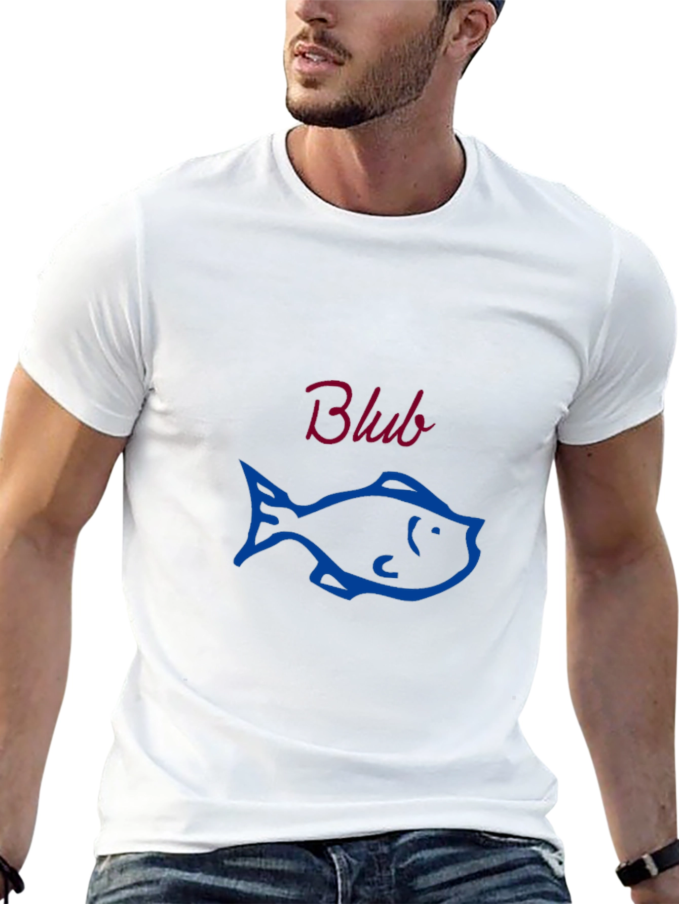 Blub Fish Graphic Tee - Black Casual Comfort