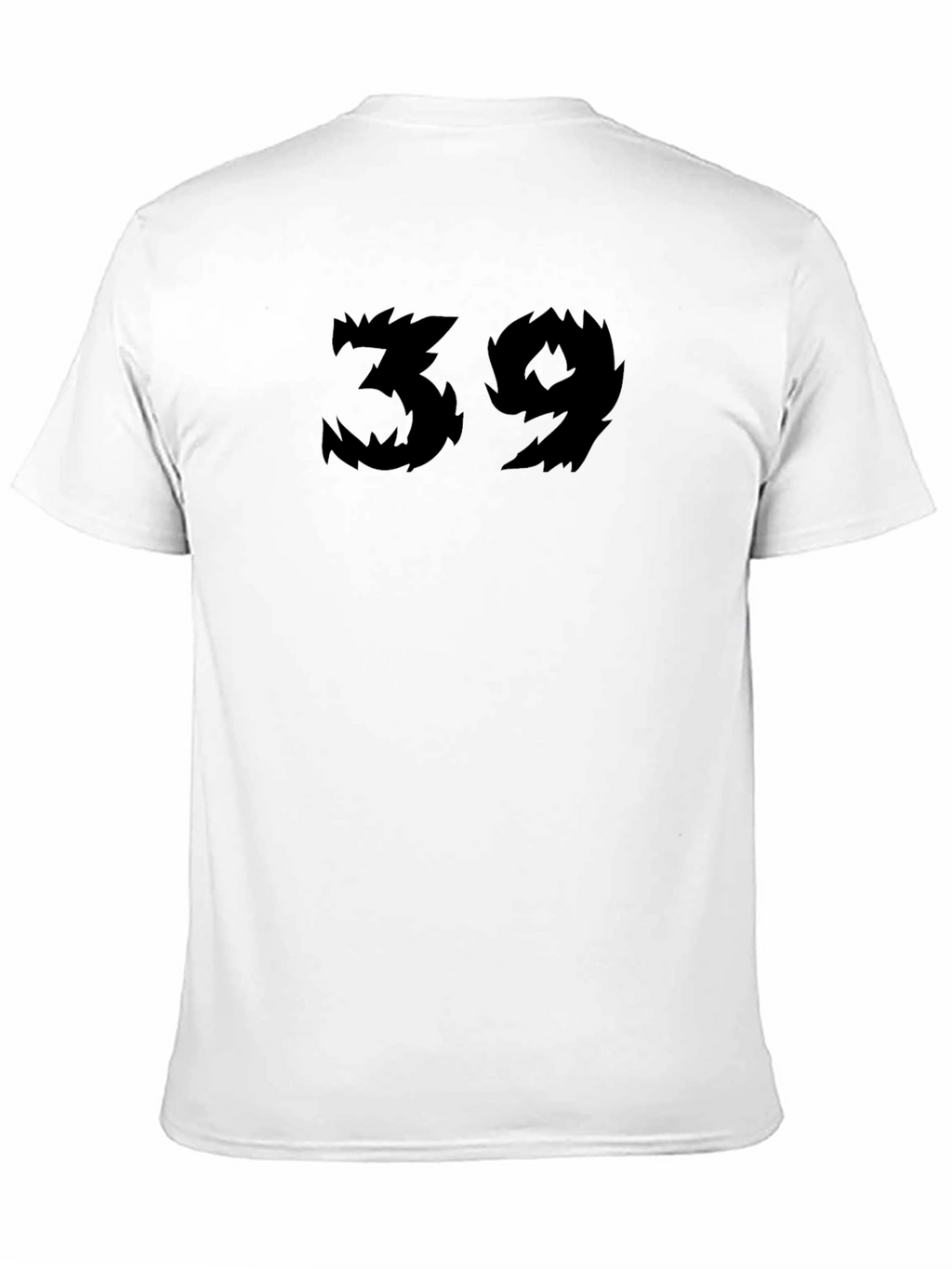 Black T-Shirt with Spiky Number 39 Design