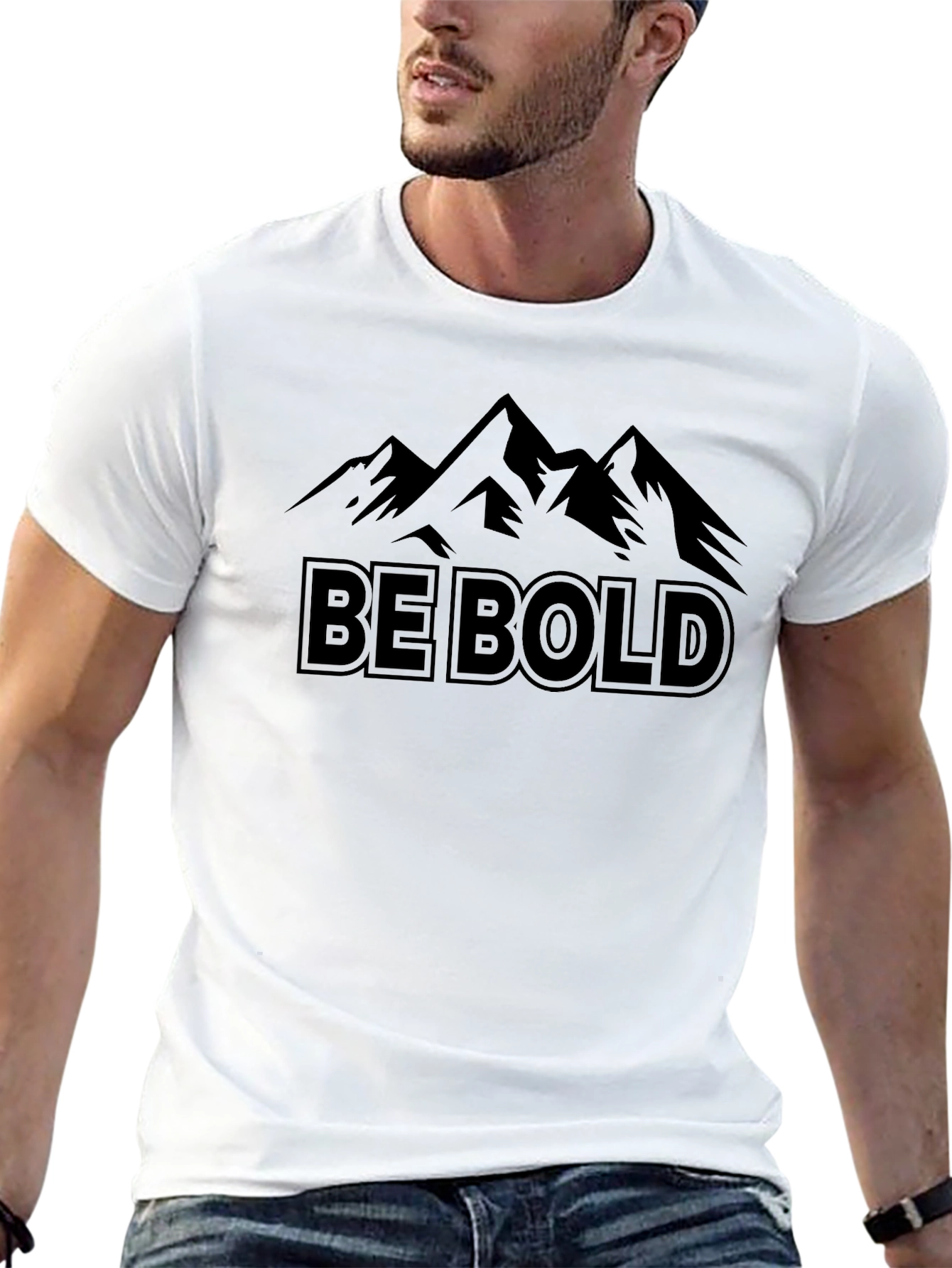 Be Bold Mountain Graphic Tee - Black Cotton