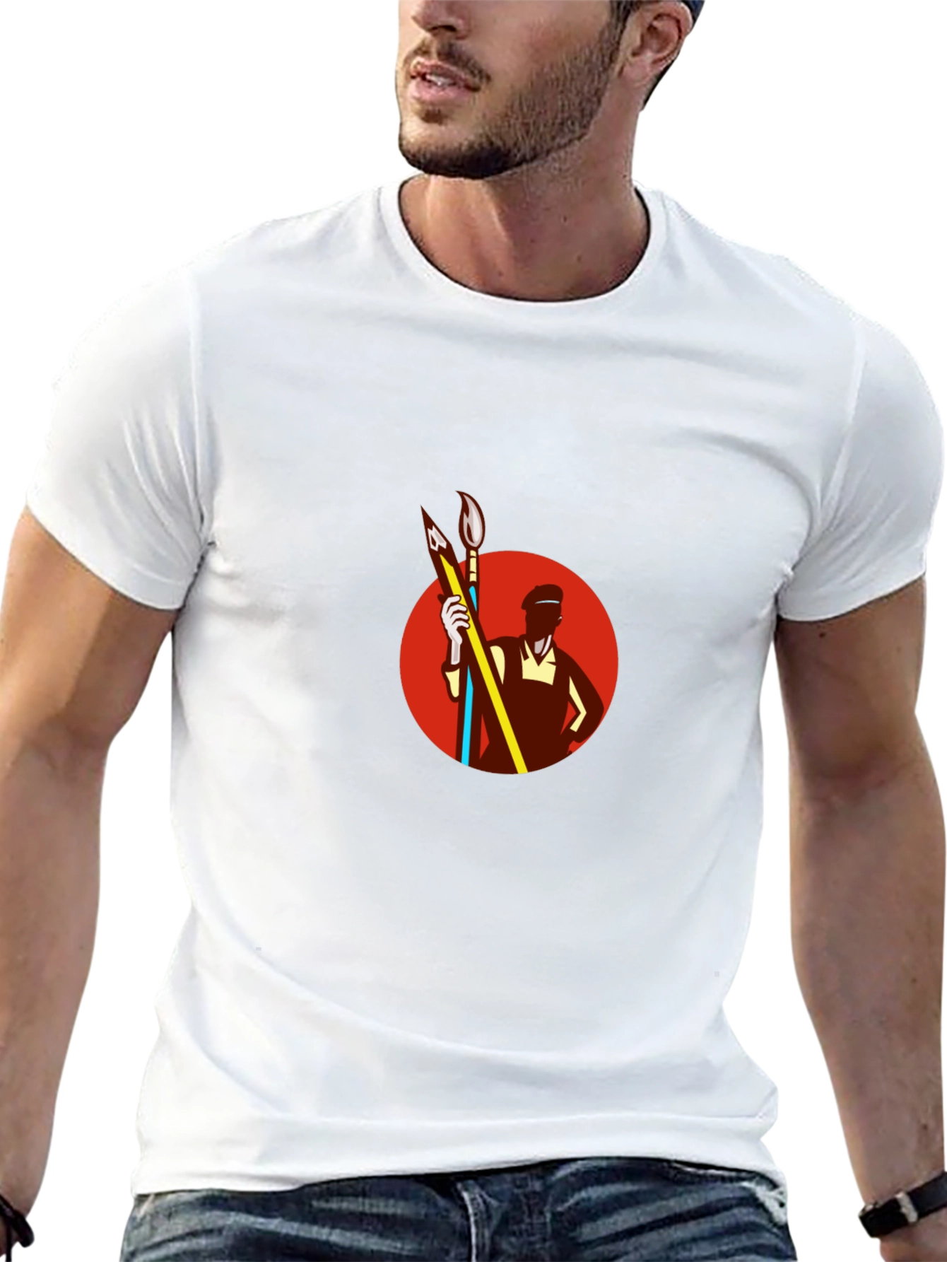 Artist Graphic Tee - Retro Painter Design