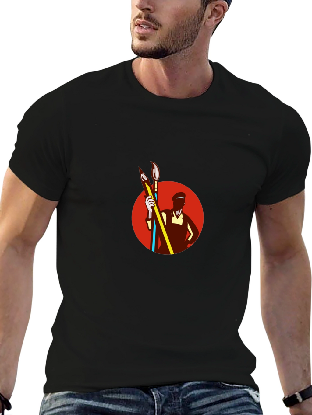 Artist Graphic Tee - Retro Painter Design