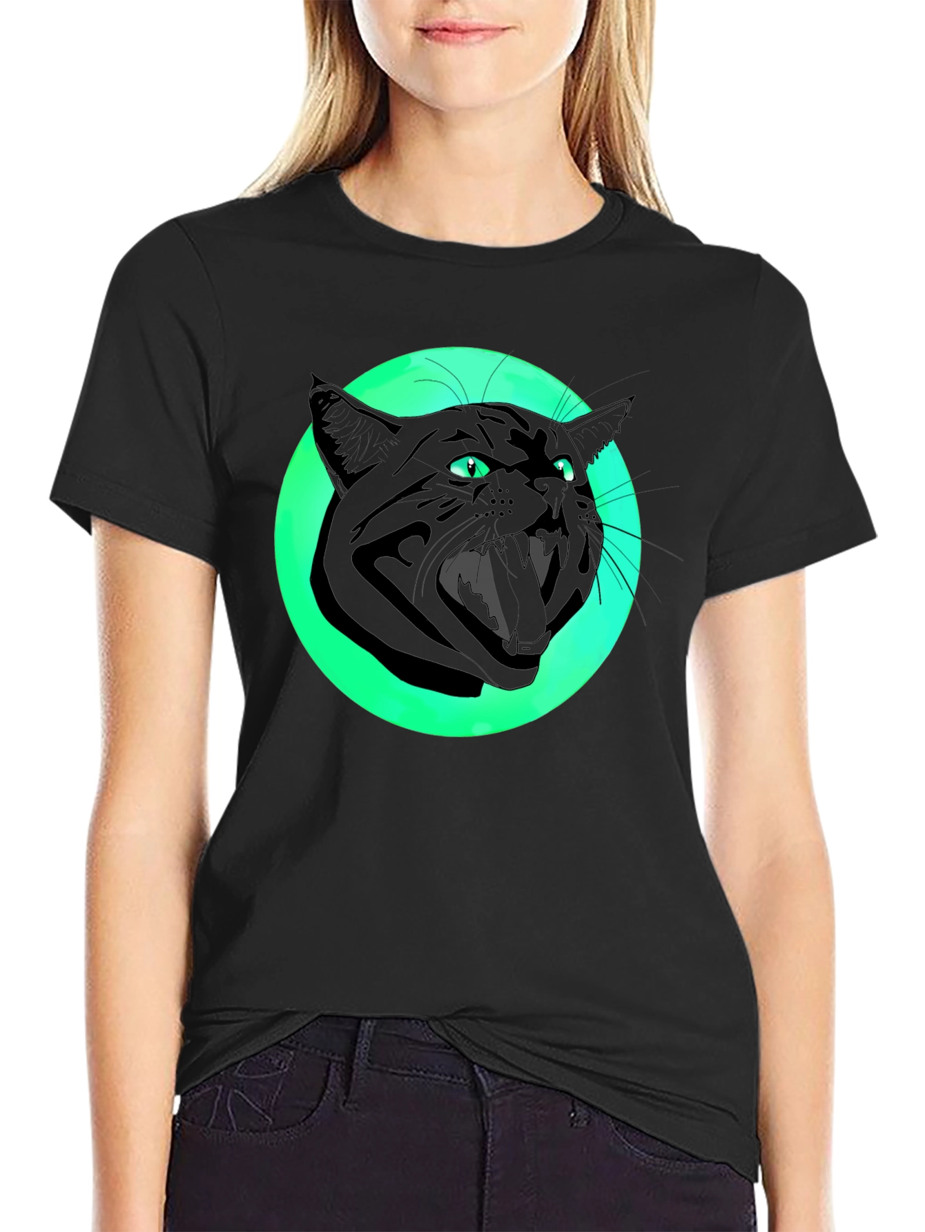 Black Cat Graphic Tee - Mens Short Sleeve T-Shirt