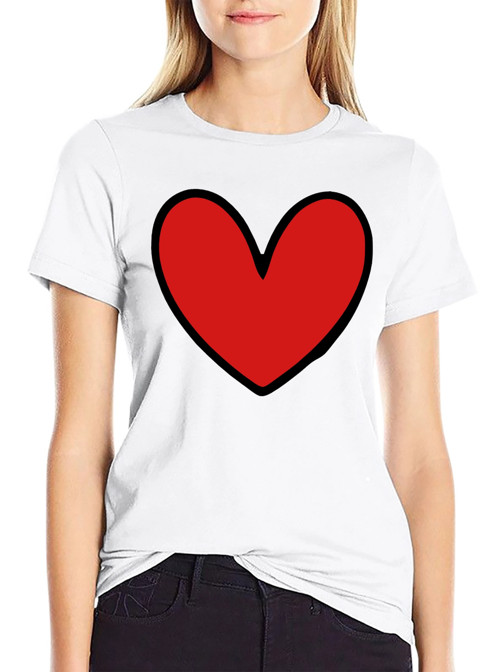 Bold Heart Graphic Black T-Shirt