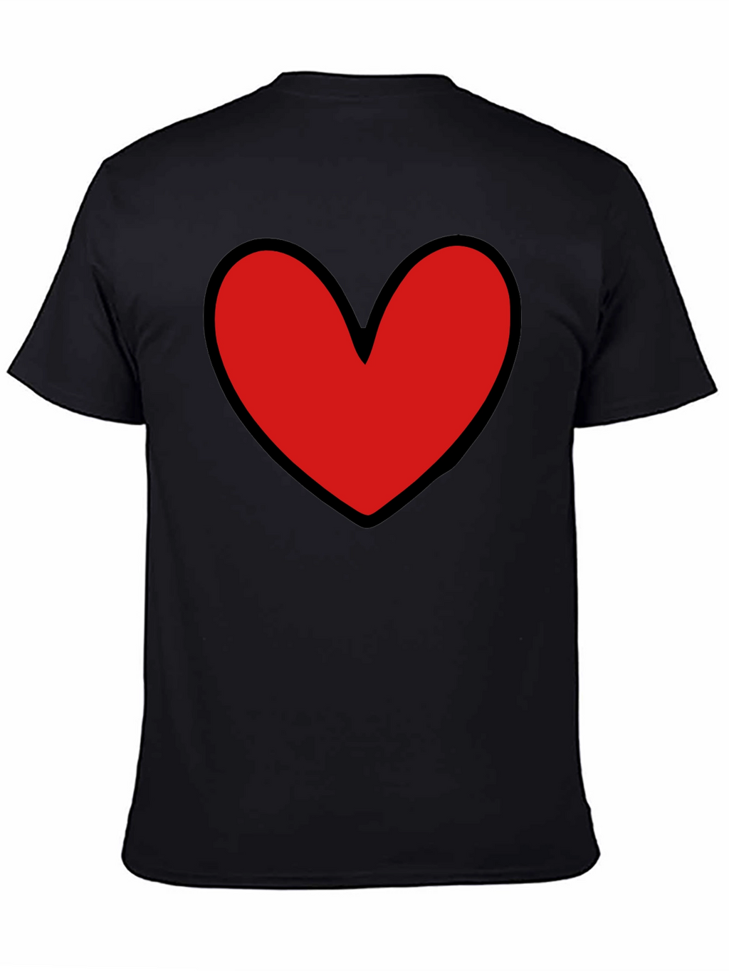 Bold Heart Graphic Black T-Shirt