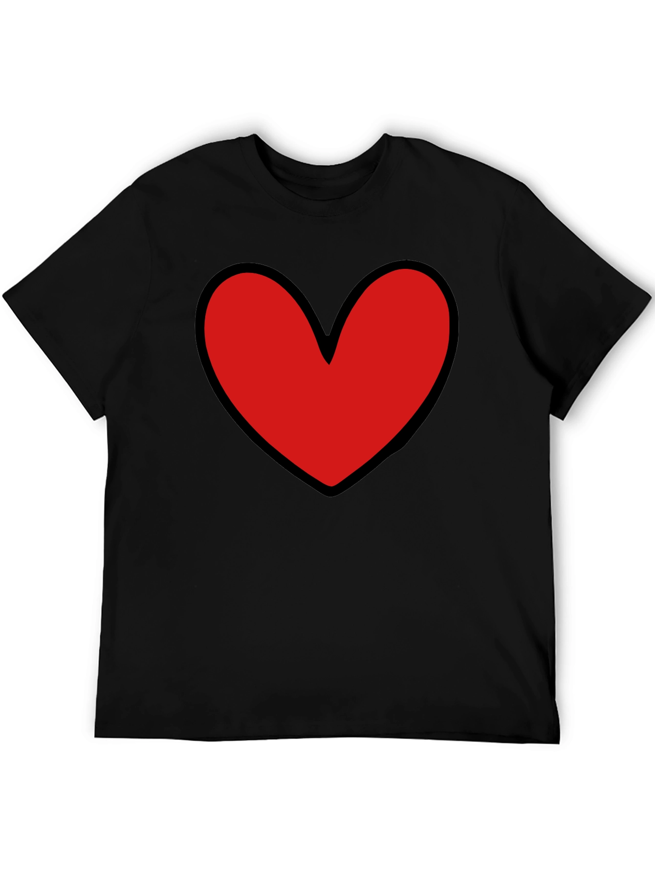 Bold Heart Graphic Black T-Shirt