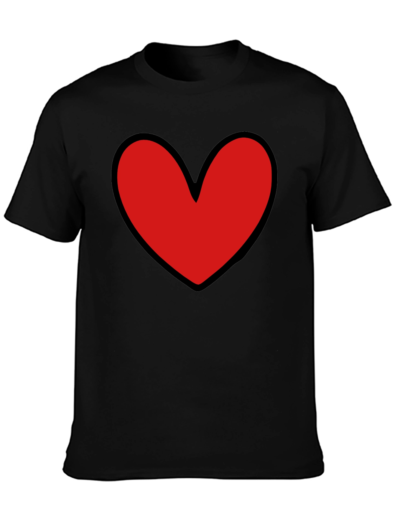 Bold Heart Graphic Black T-Shirt