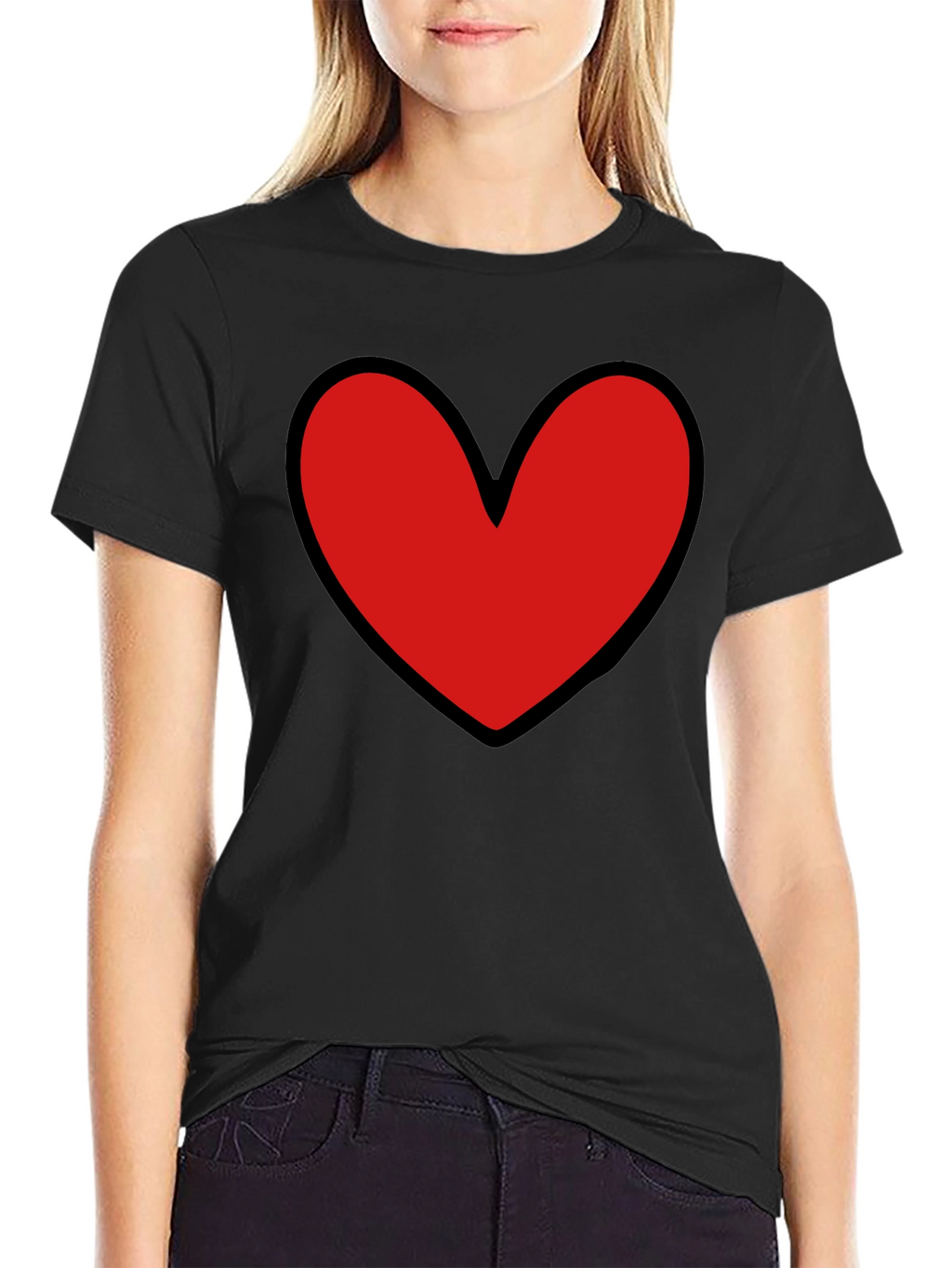 Bold Heart Graphic Black T-Shirt