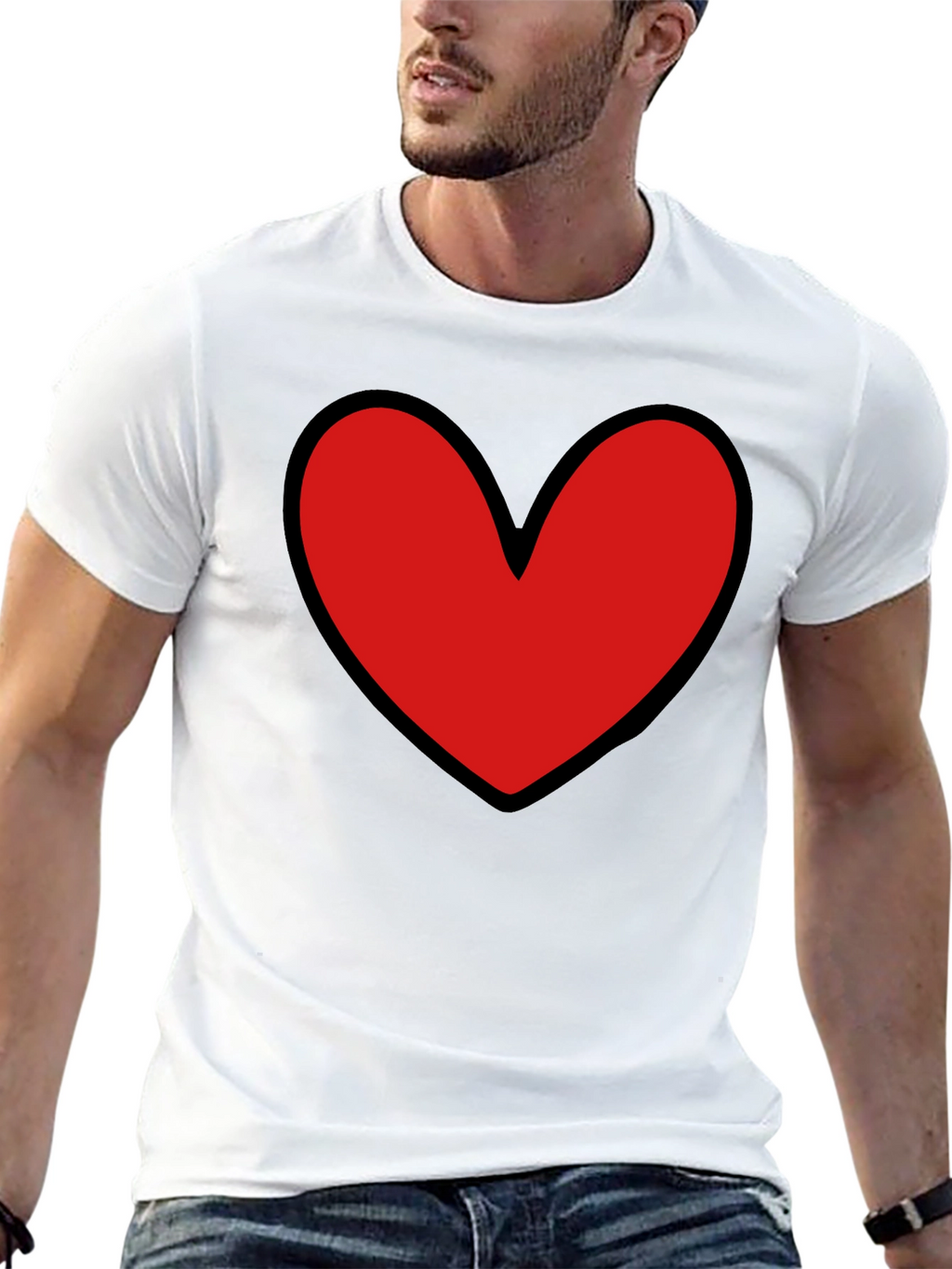 Bold Heart Graphic Black T-Shirt