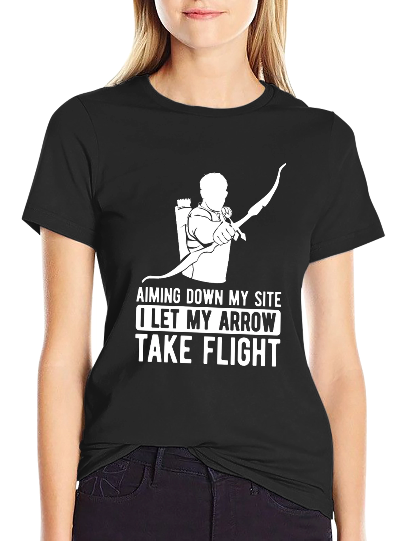 Archery T-Shirt - Aiming Down My Site Arrow Flight Design