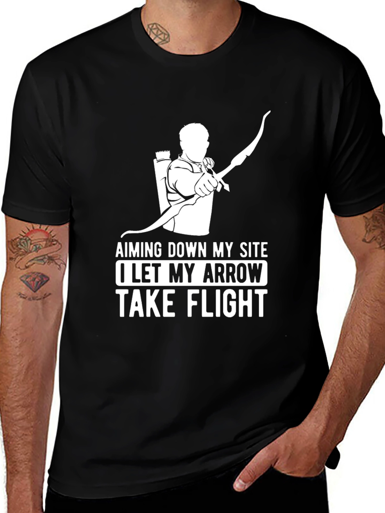 Archery T-Shirt - Aiming Down My Site Arrow Flight Design