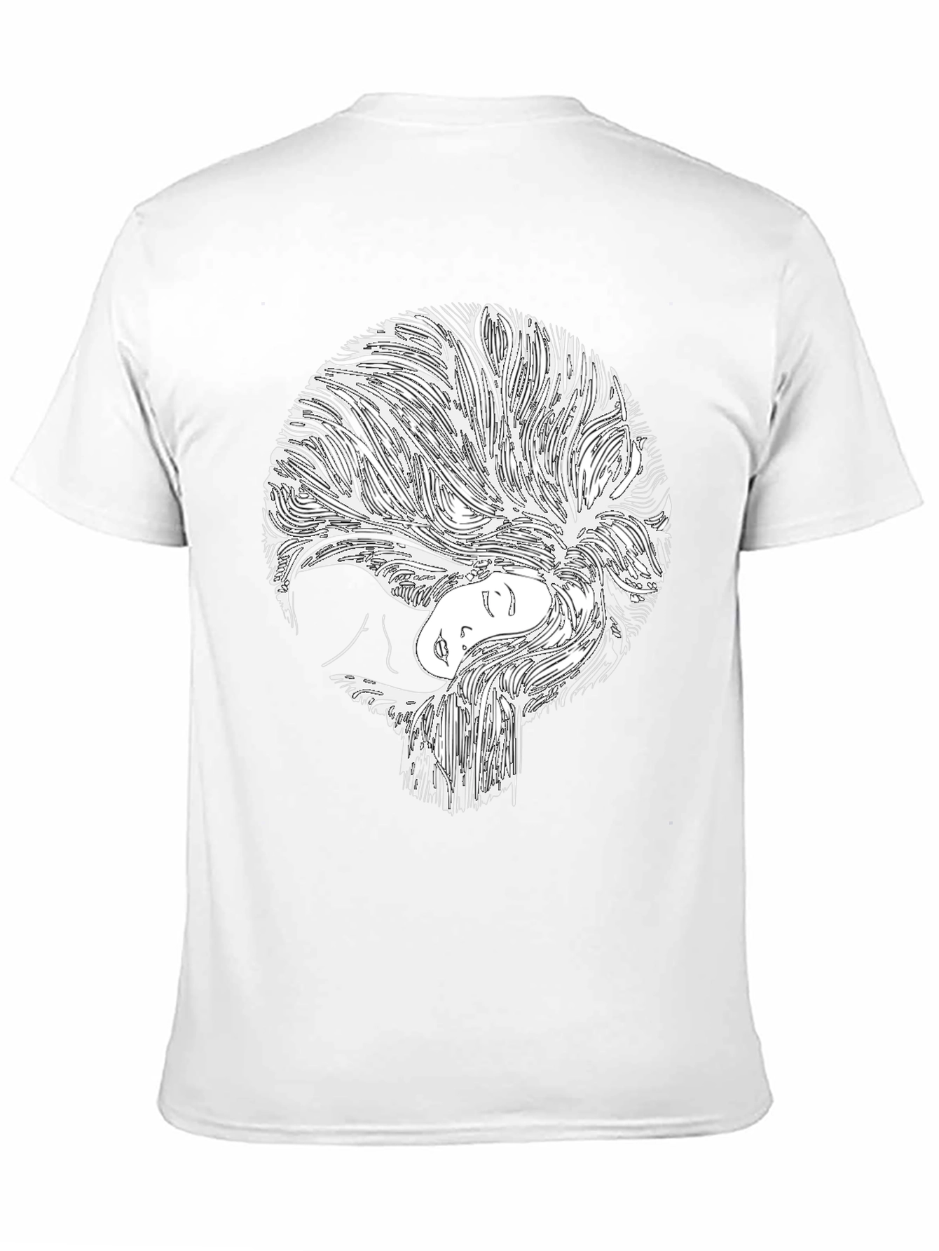 Abstract Woman Graphic Black T-Shirt