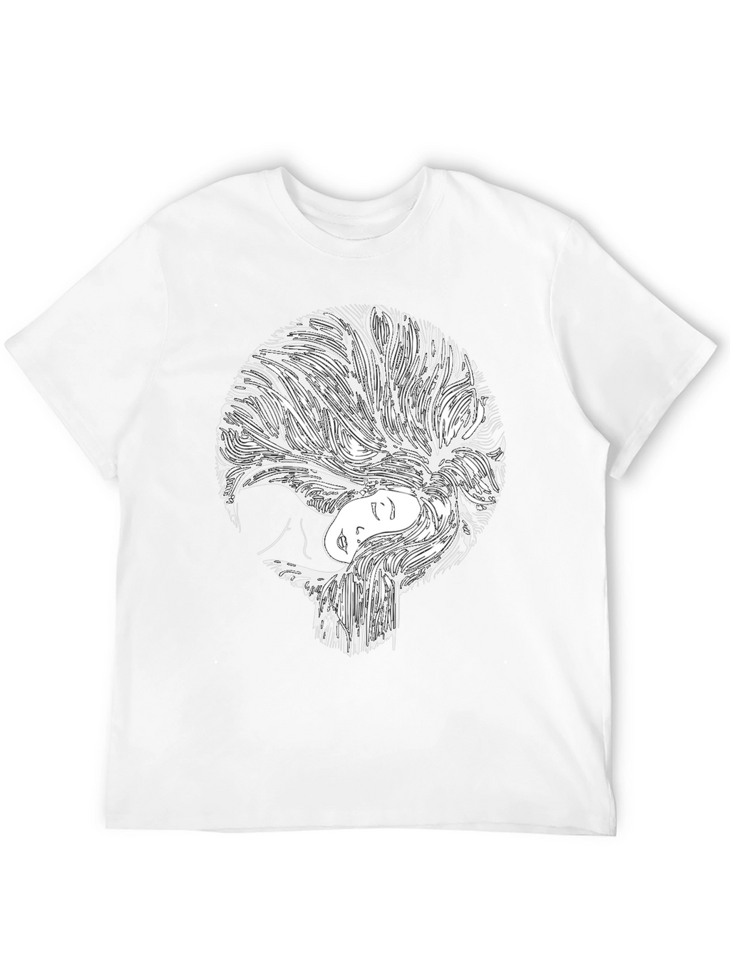 Abstract Woman Graphic Black T-Shirt