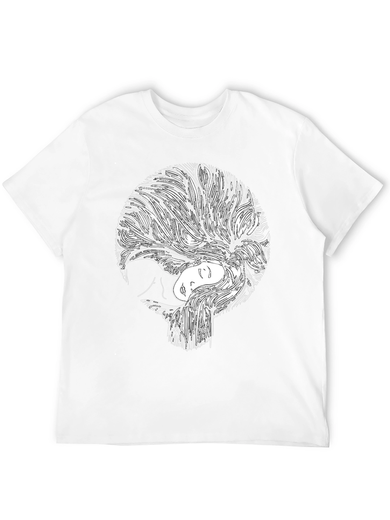 Abstract Woman Graphic Black T-Shirt