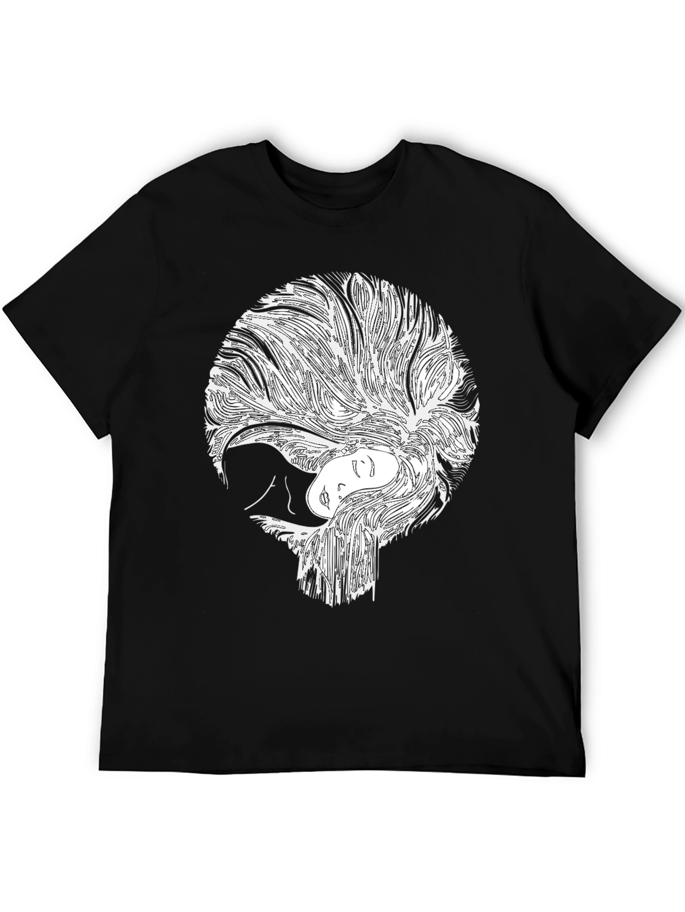 Abstract Woman Graphic Black T-Shirt