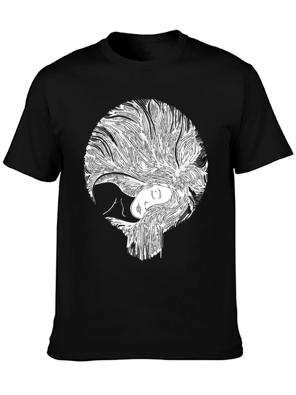 Abstract Woman Graphic Black T-Shirt