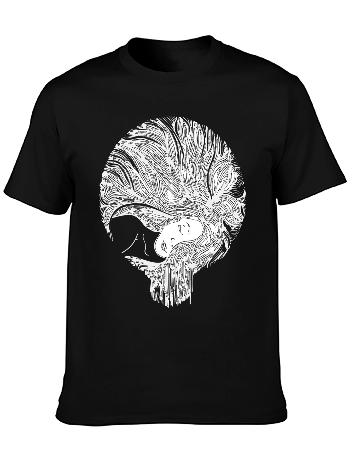 Abstract Woman Graphic Black T-Shirt