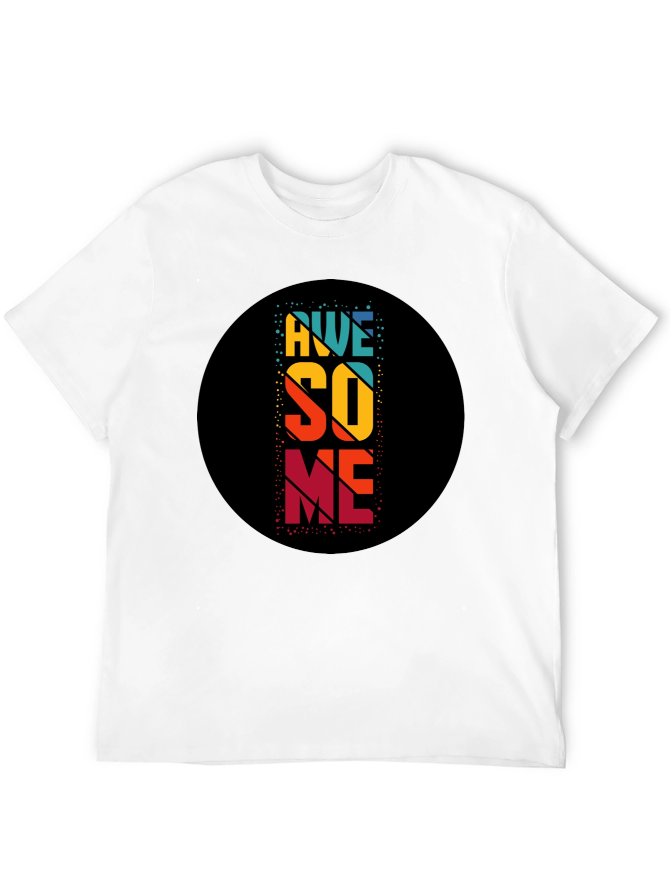 Awesome Retro Style Graphic Tee - Black Cotton Blend