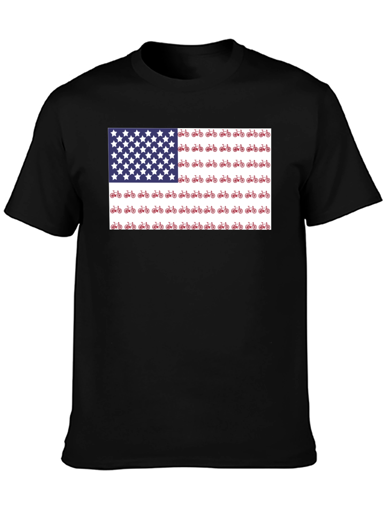 American Flag Bike T-Shirt - Patriotic Style