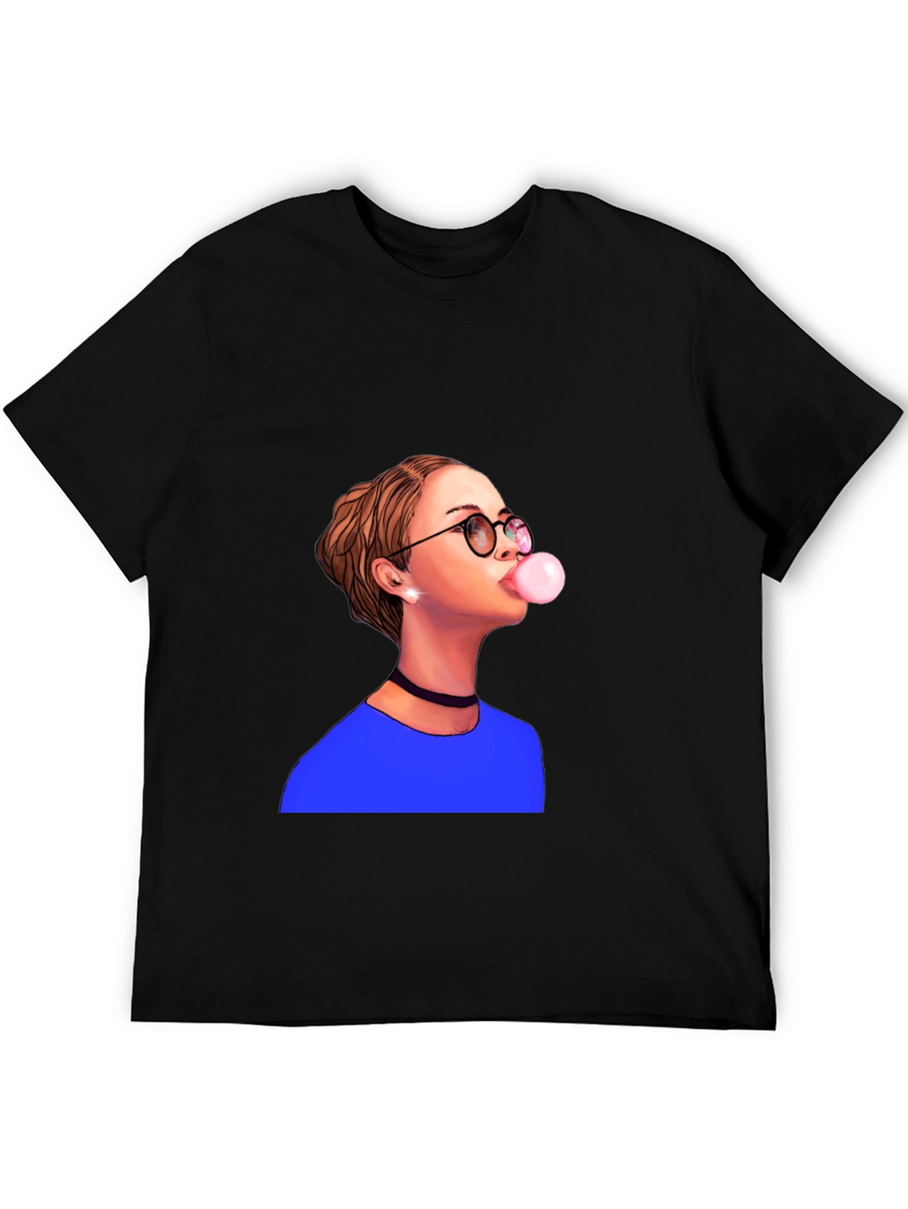Bubble Gum Girl Graphic T-Shirt - Black
