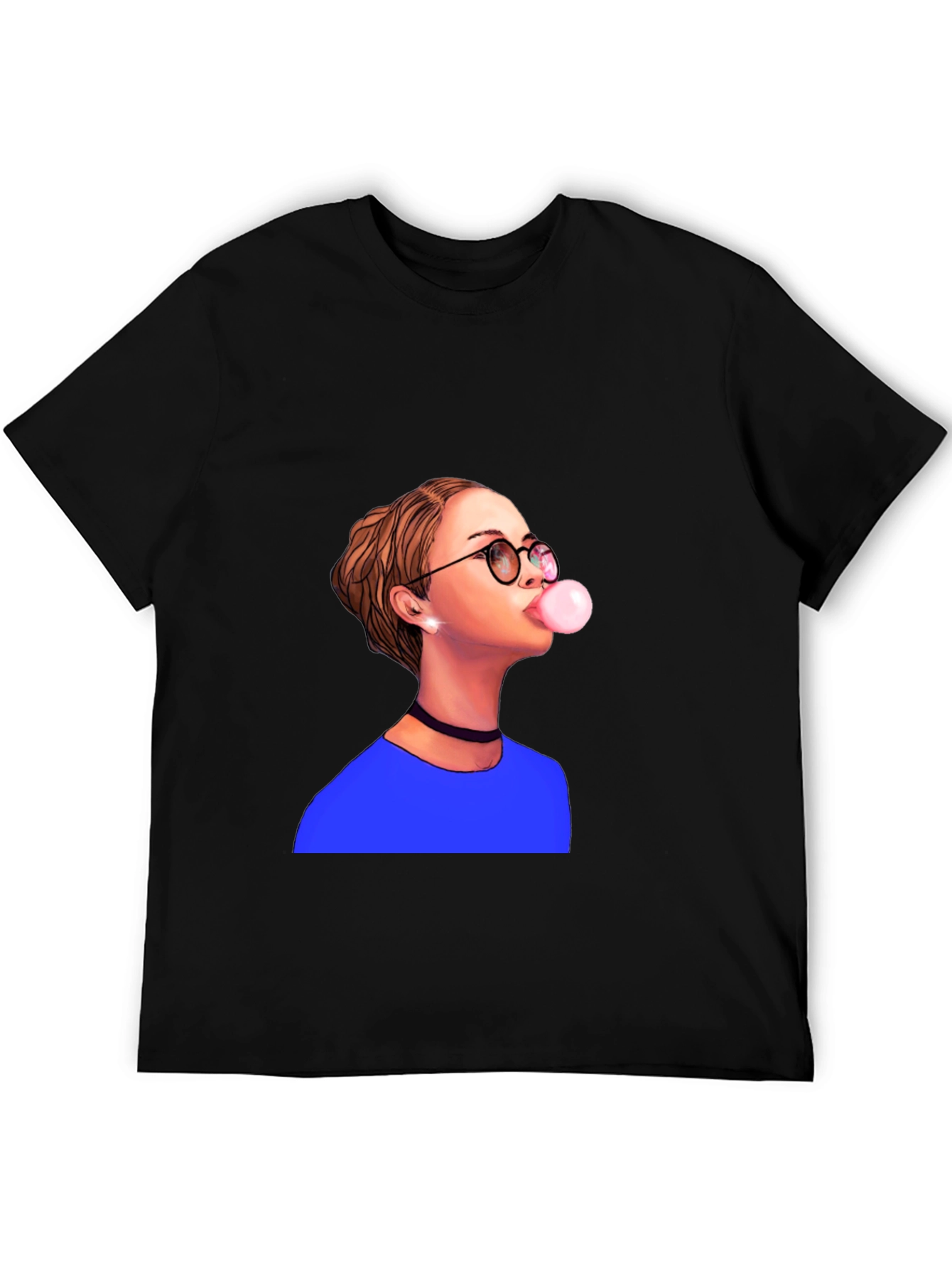 Bubble Gum Girl Graphic T-Shirt - Black