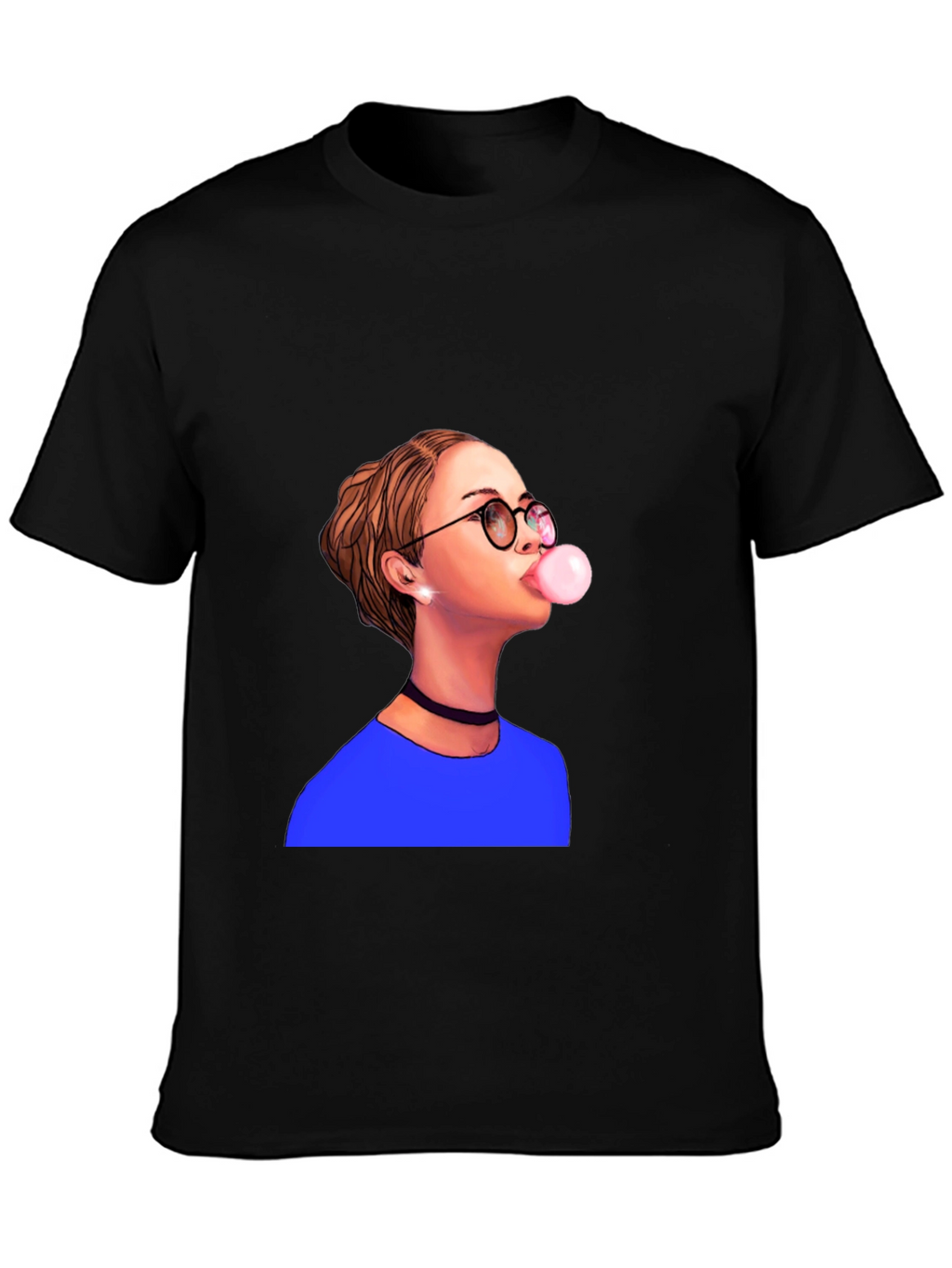 Bubble Gum Girl Graphic T-Shirt - Black
