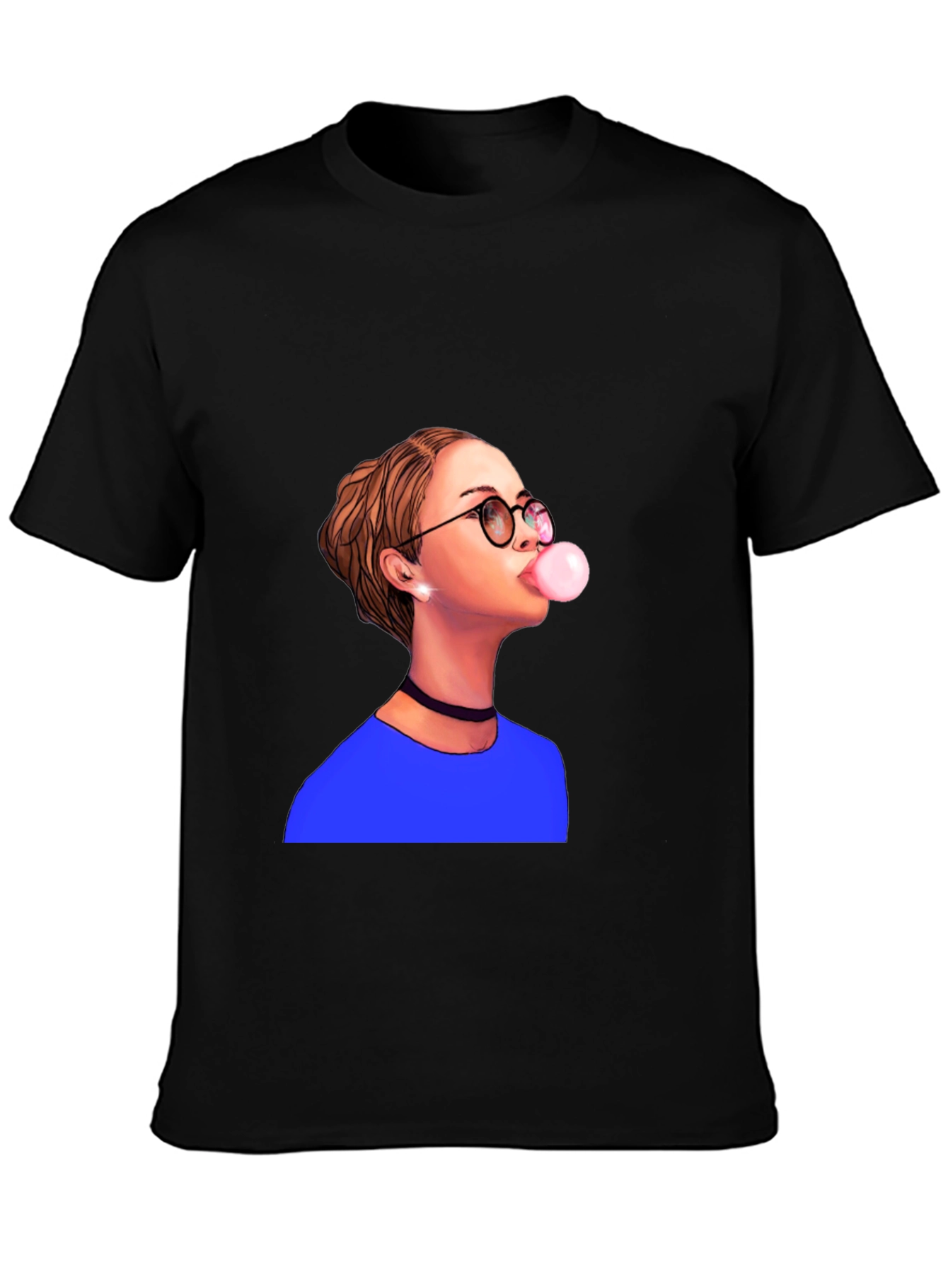 Bubble Gum Girl Graphic T-Shirt - Black