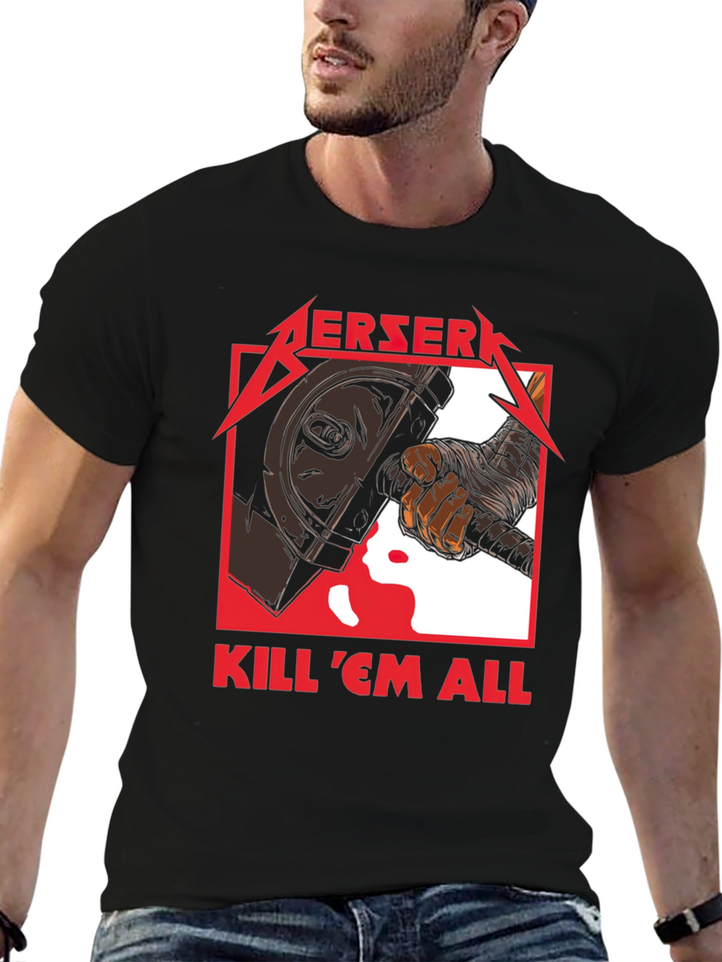 Berserk Kill Em All Graphic T-Shirt