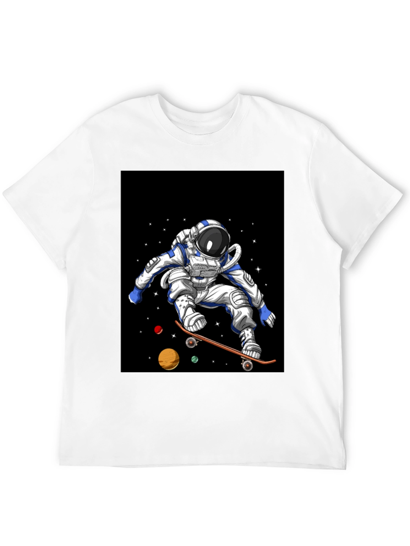 Astronaut Skateboard T-Shirt Space Design
