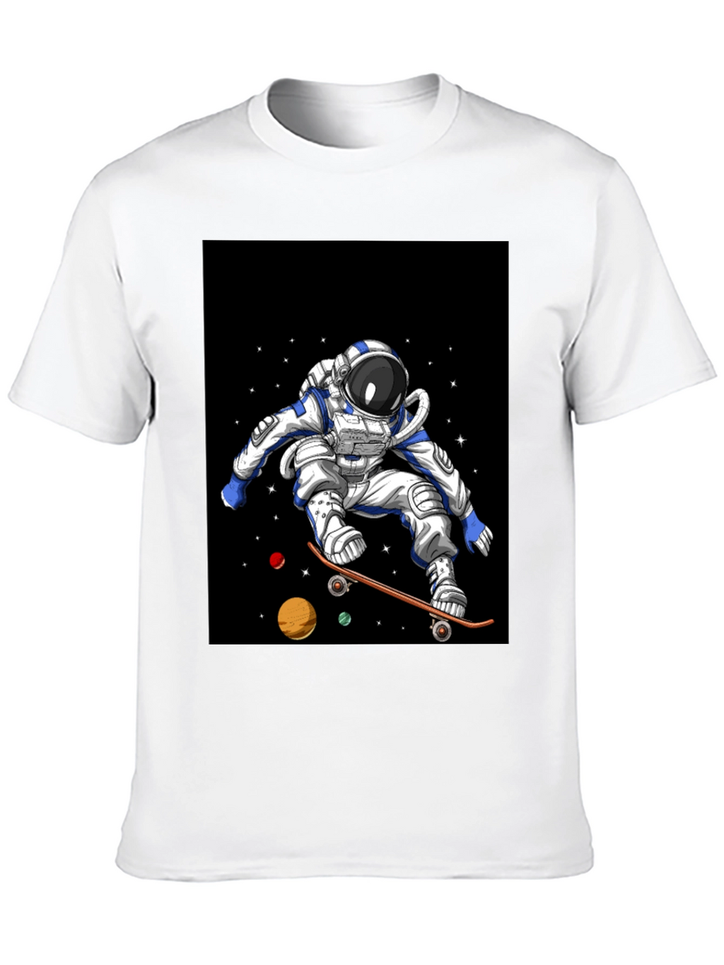 Astronaut Skateboard T-Shirt Space Design