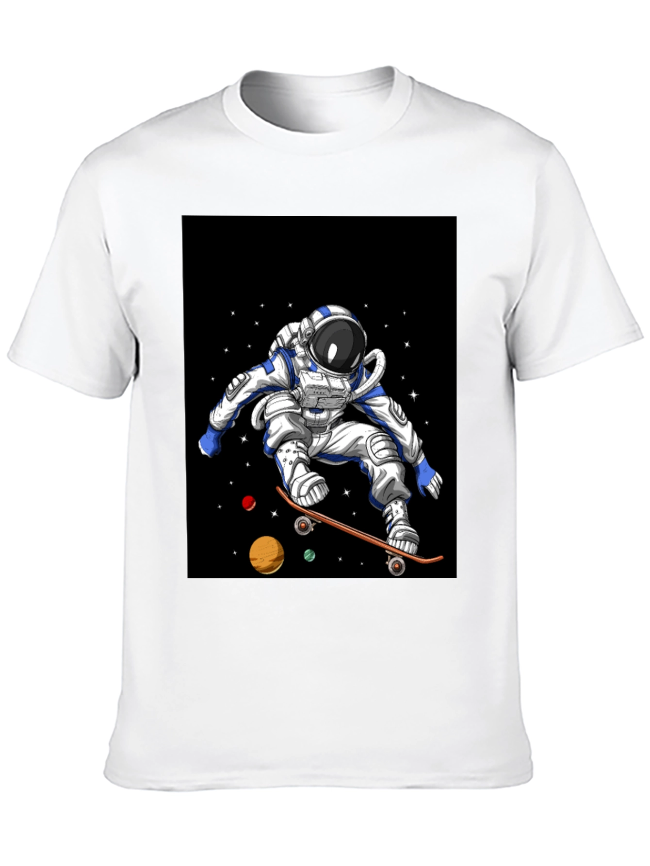 Astronaut Skateboard T-Shirt Space Design