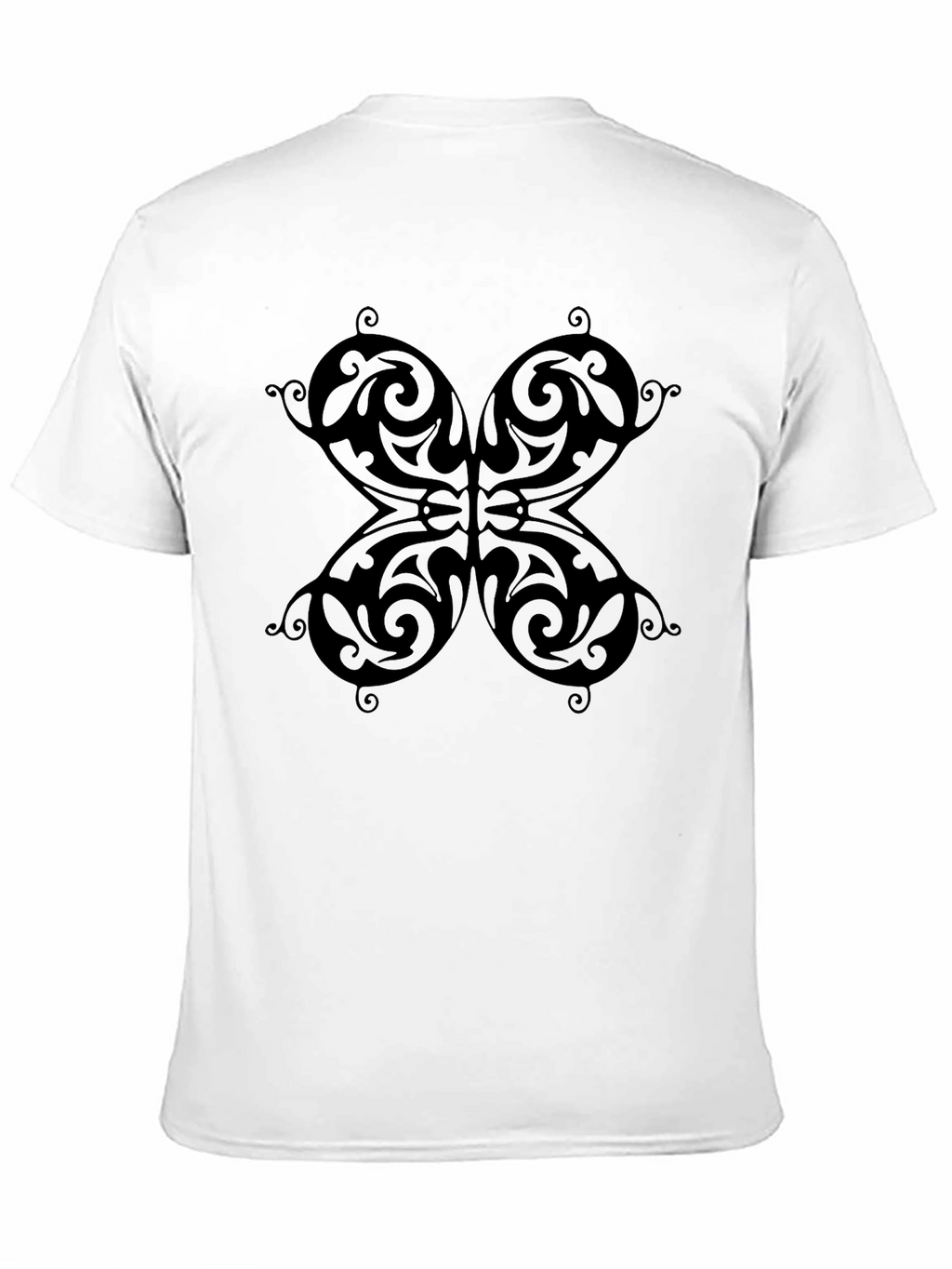 Butterfly Patterned Black T-Shirt
