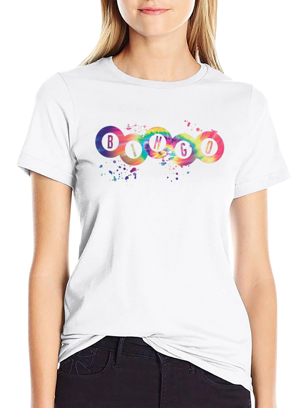 Bingo Tie-Dye Graphic T-Shirt - Round Design