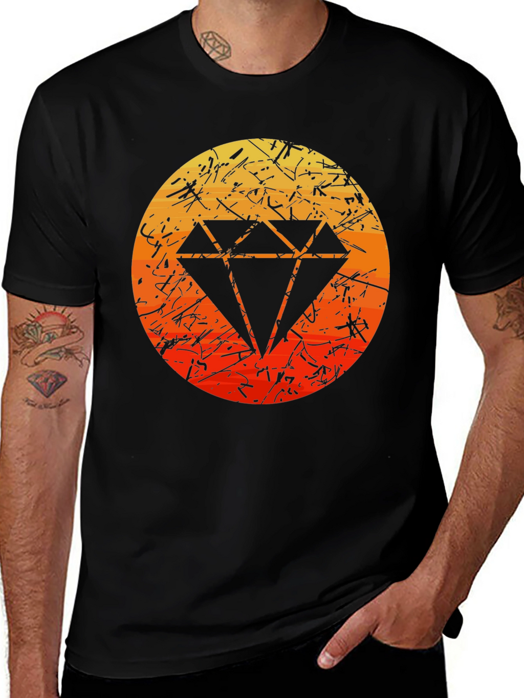 Black Diamond Graphic Tee - Modern Style
