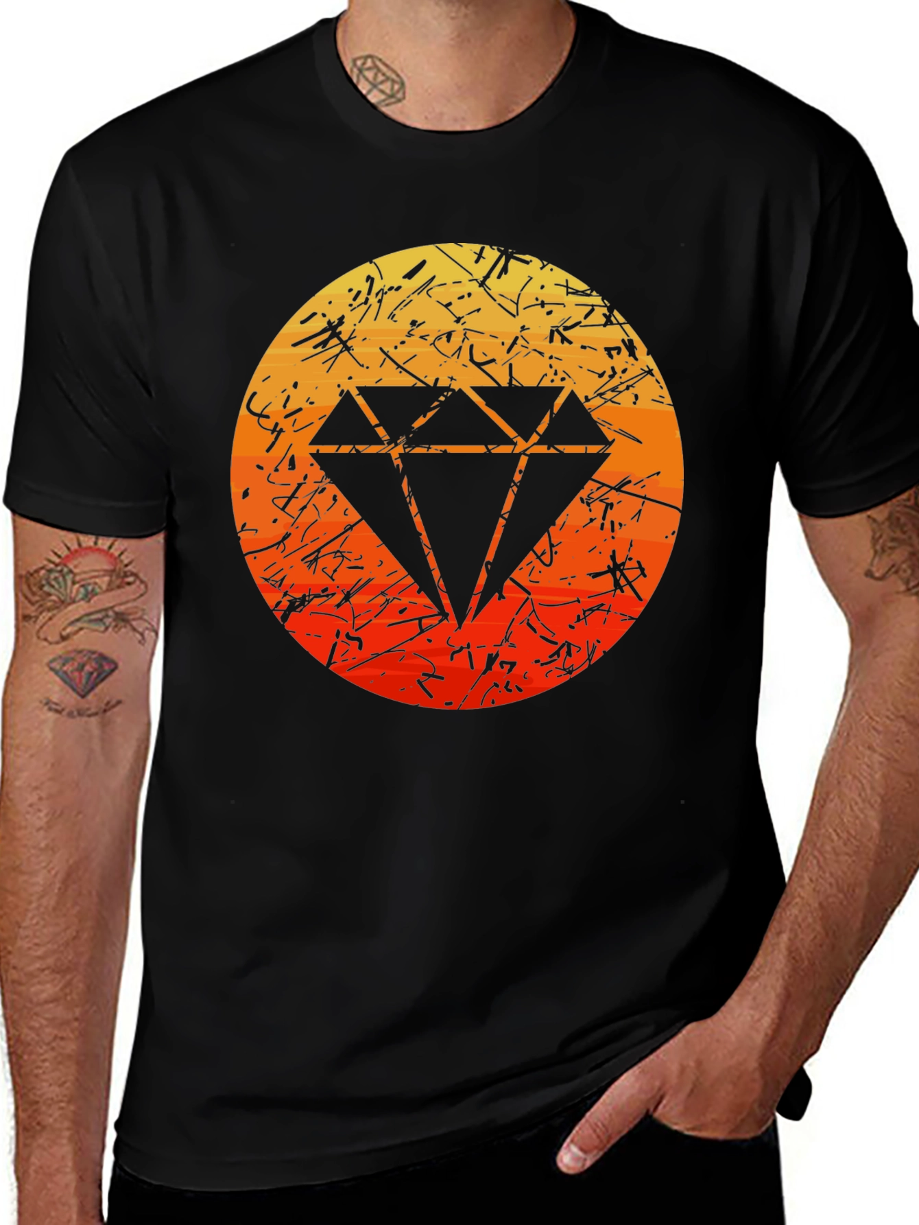 Black Diamond Graphic Tee - Modern Style