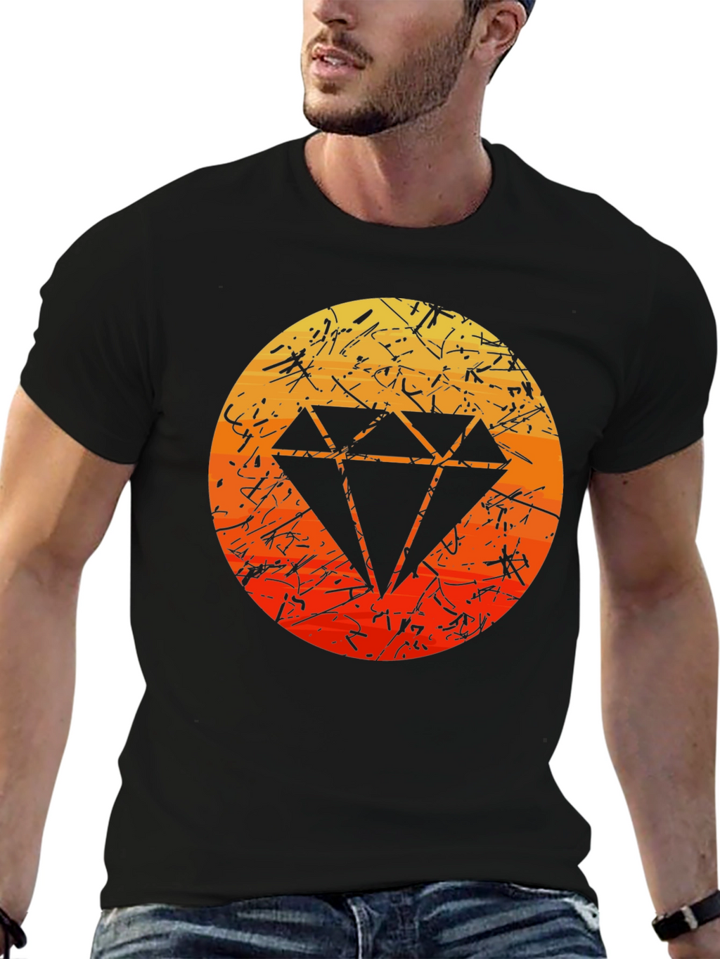 Black Diamond Graphic Tee - Modern Style