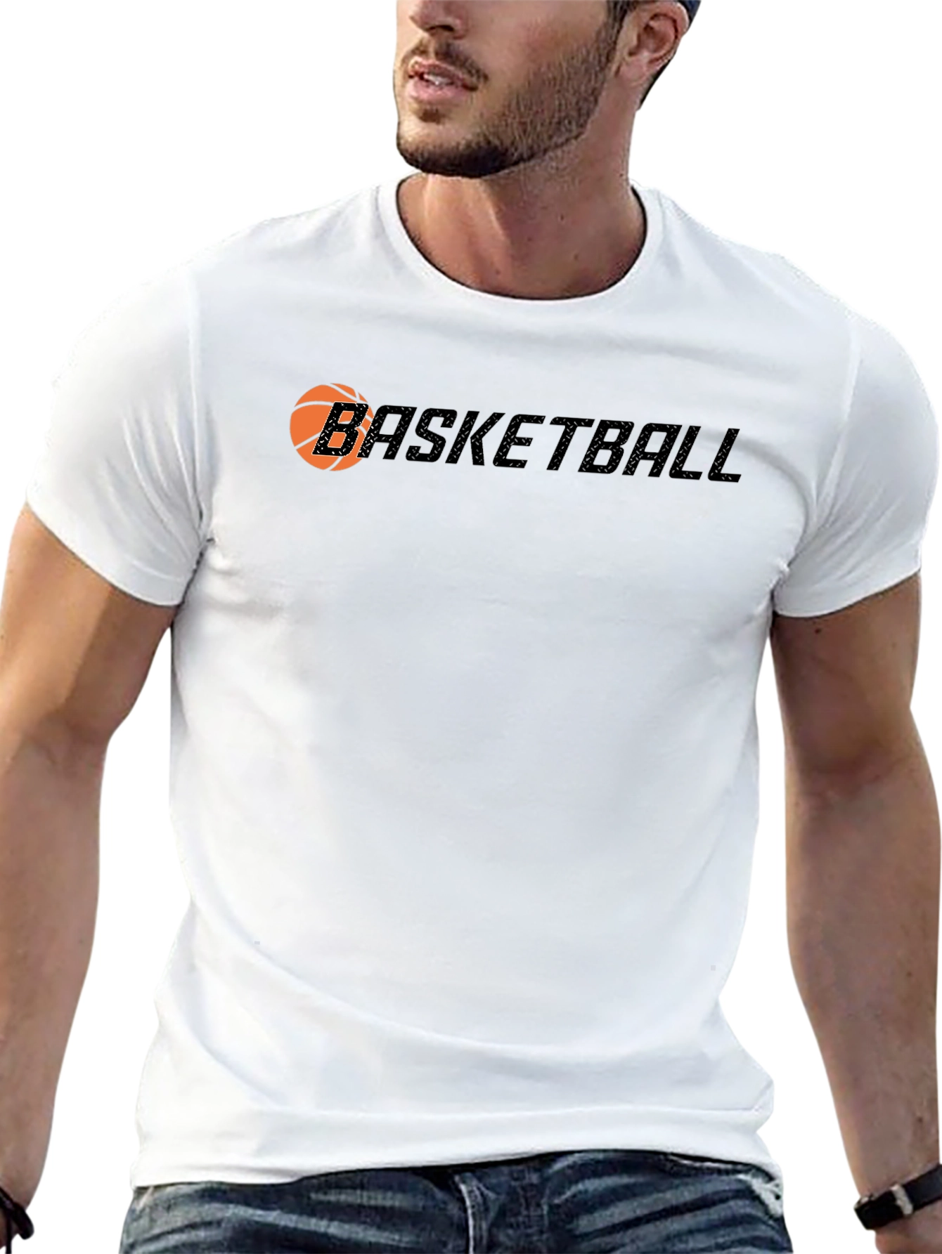 Basketball Graphic Tee - Stylish Mens Black T-Shirt