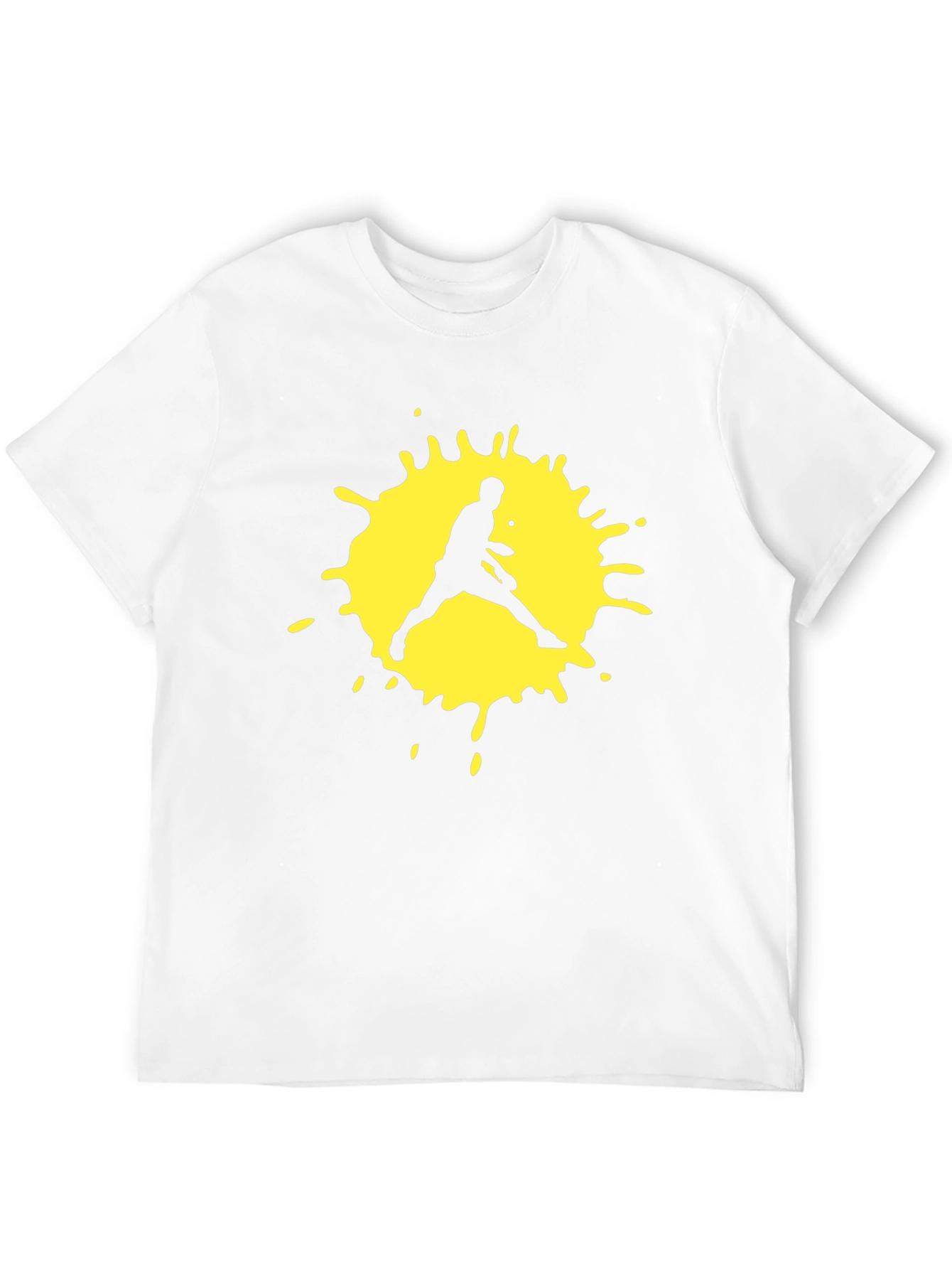 Black T-Shirt with Yellow Tennis Player Graphic