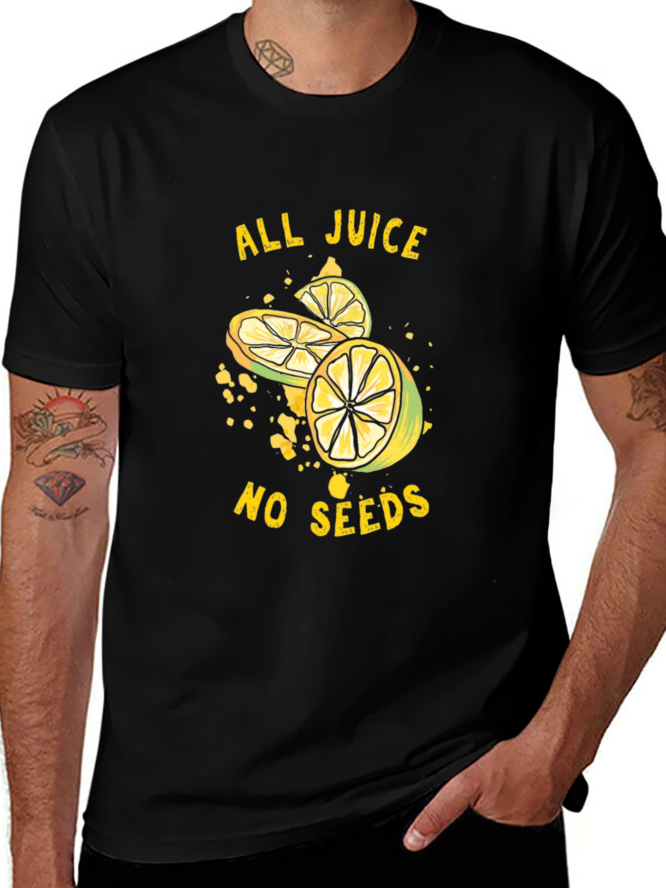 All Juice No Seeds Graphic Tee - Black