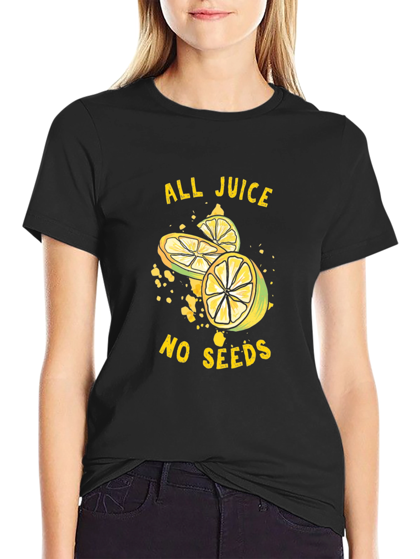 All Juice No Seeds Graphic Tee - Black