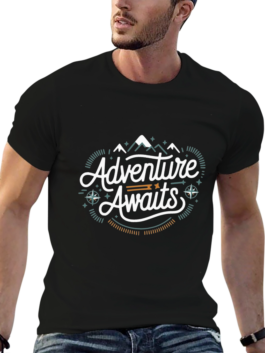 Adventure Awaits Graphic Tee - Black