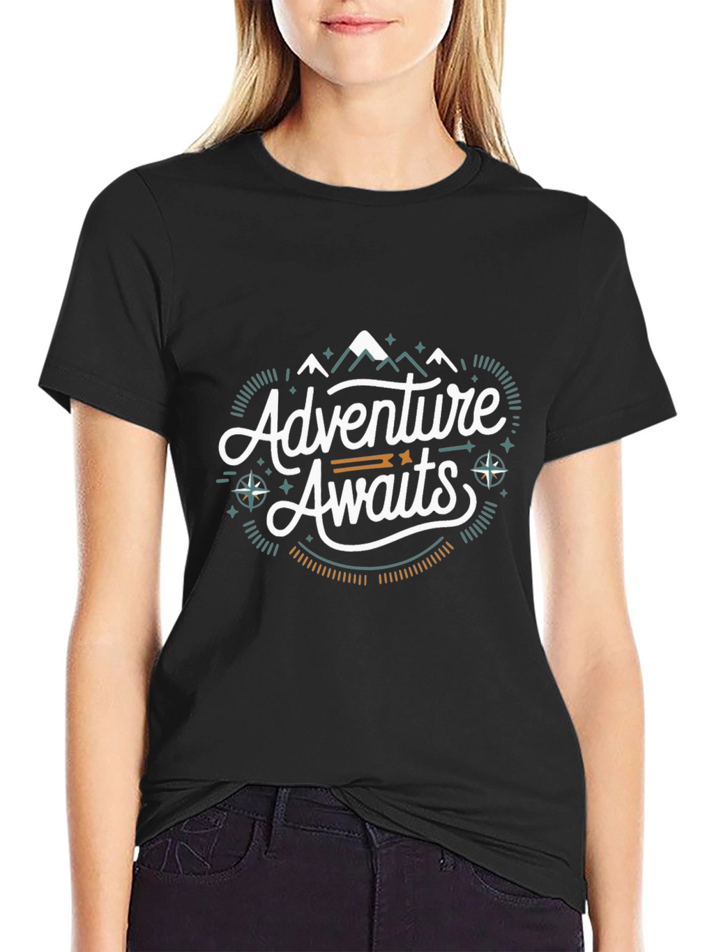 Adventure Awaits Graphic Tee - Black