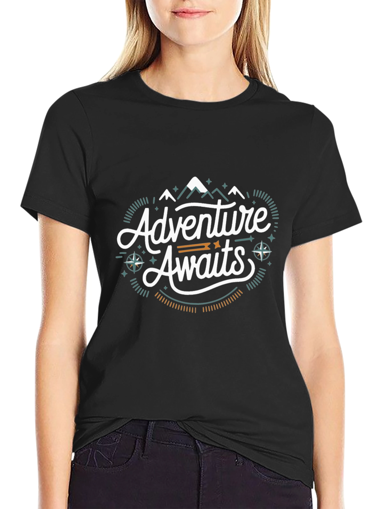 Adventure Awaits Graphic Tee - Black