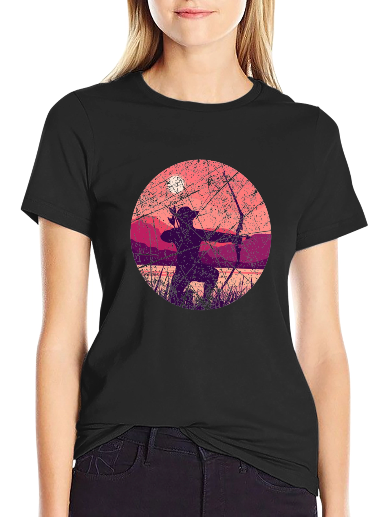 Archer Silhouette Graphic Tee - Black