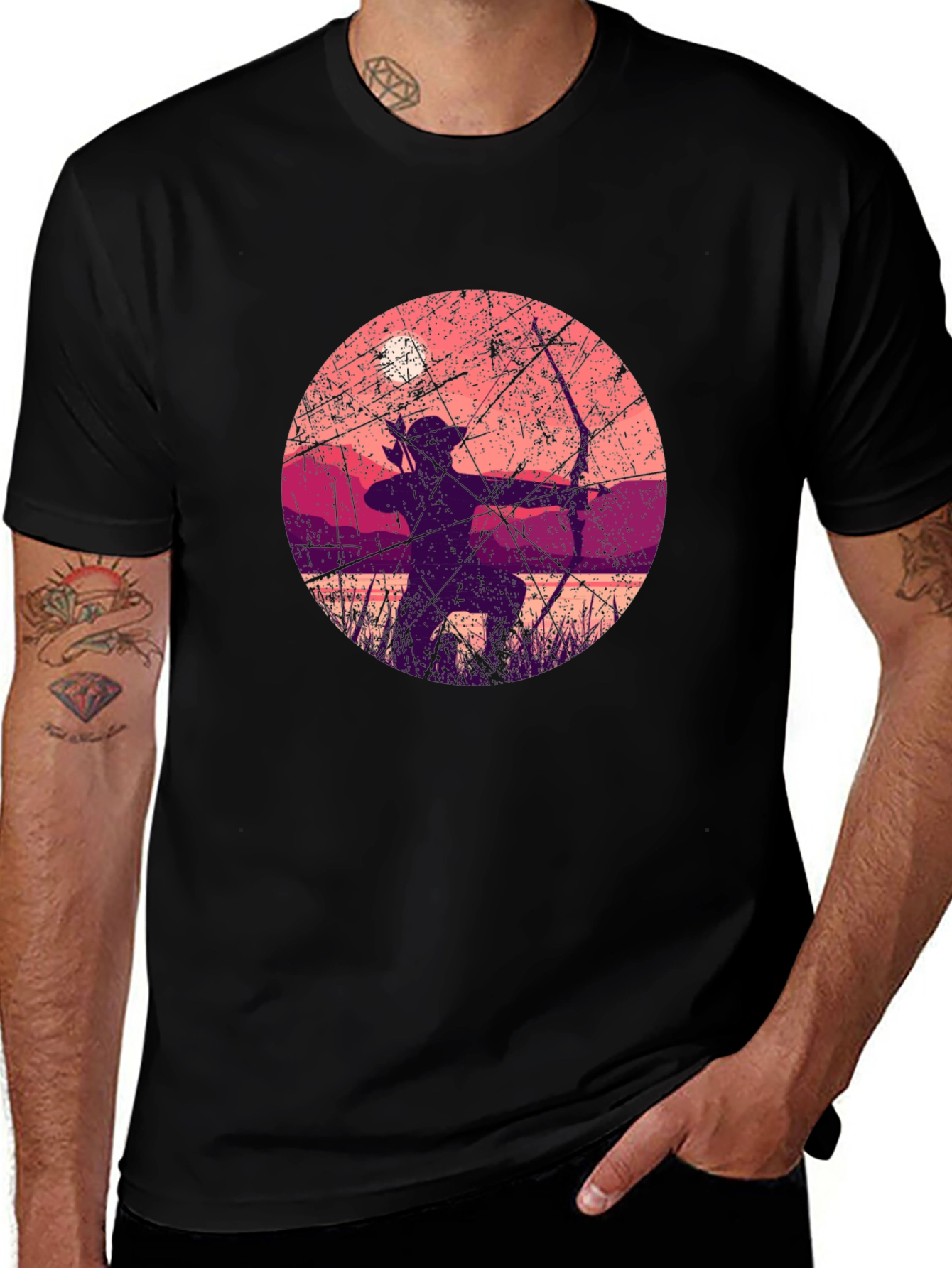 Archer Silhouette Graphic Tee - Black