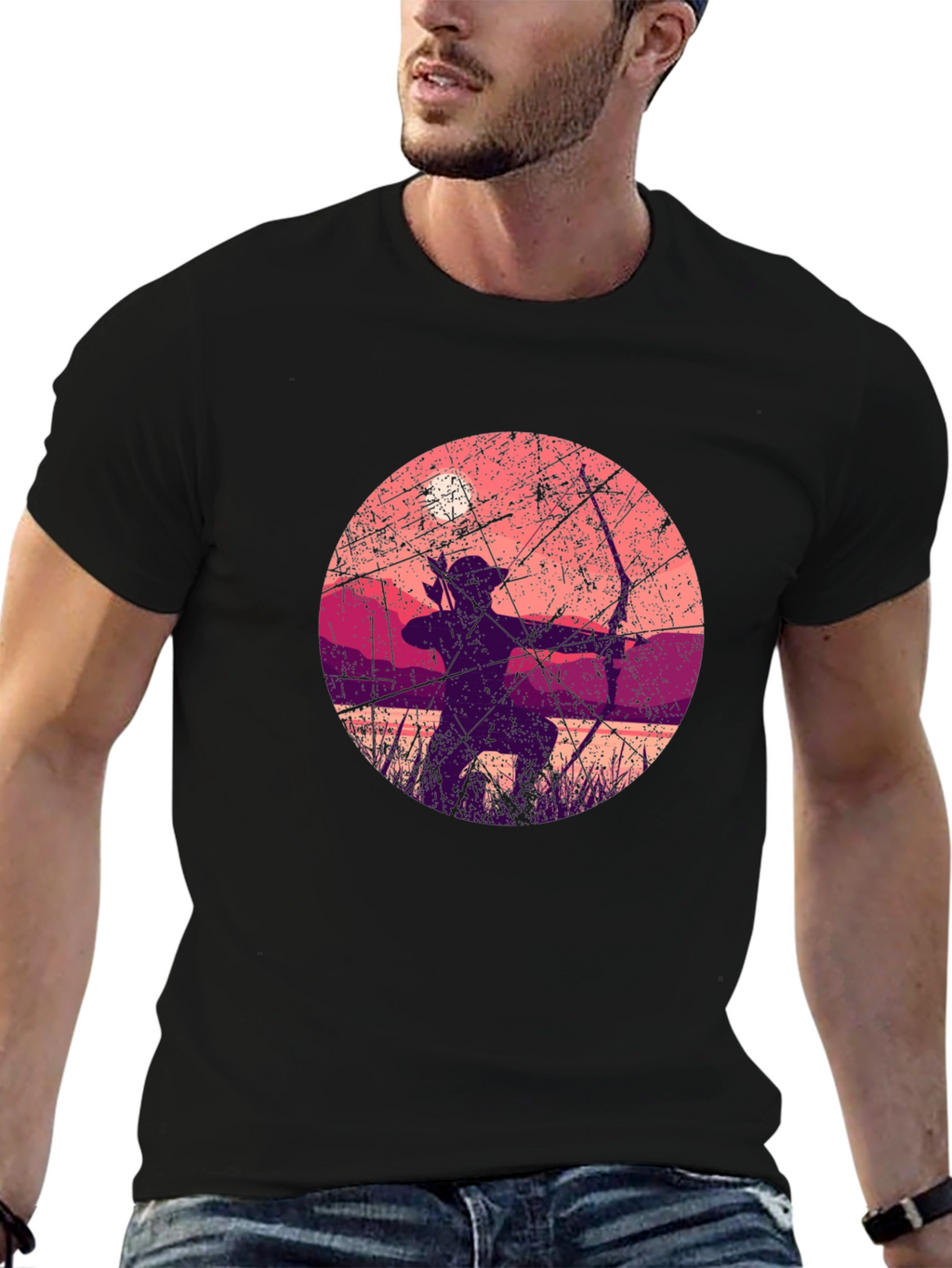 Archer Silhouette Graphic Tee - Black