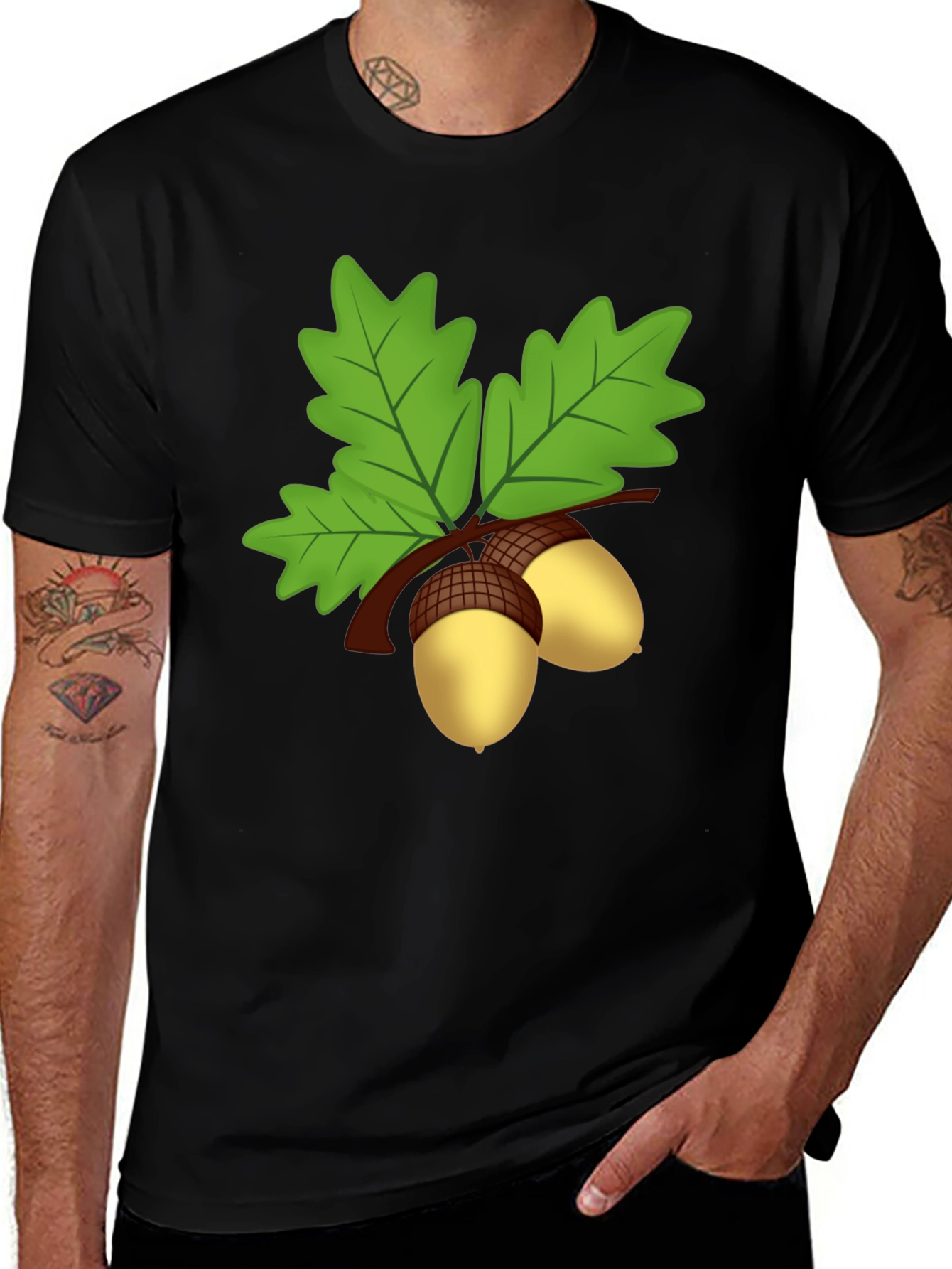 Acorn Branch Graphic Tee - Nature Lovers T-Shirt