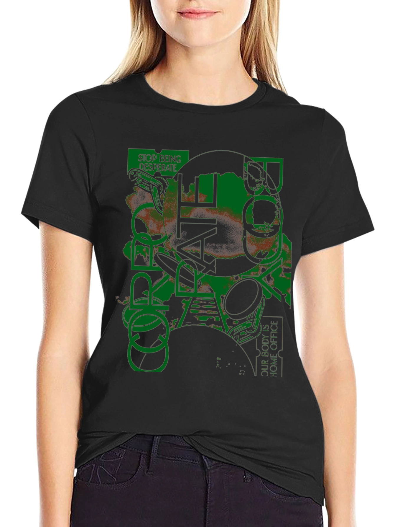 Abstract Graphic Tee - Stop Being Desperate T-Shirt