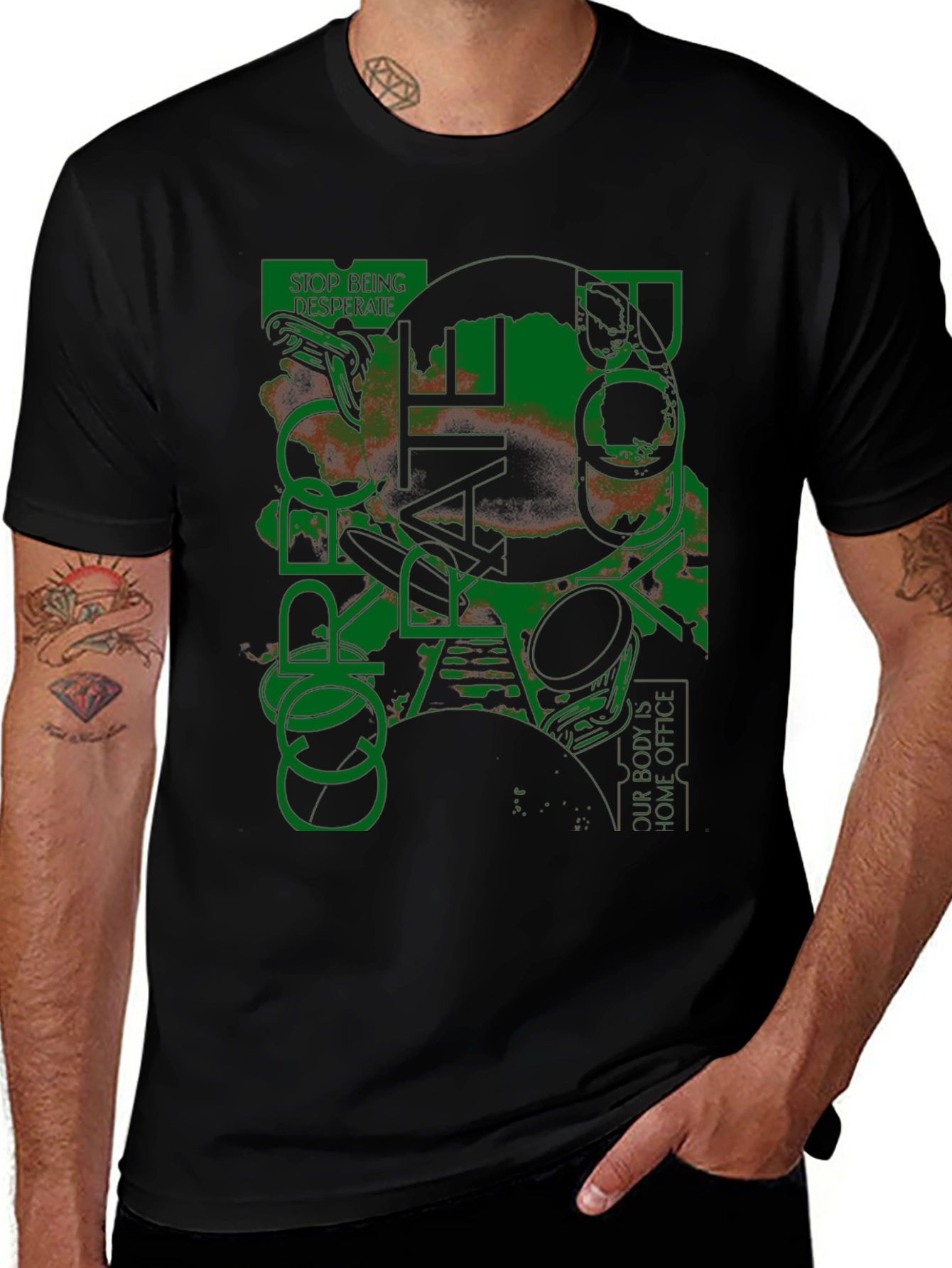 Abstract Graphic Tee - Stop Being Desperate T-Shirt